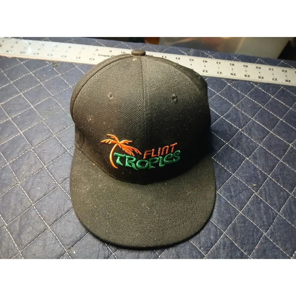 Vintage Flint Tropics Jackie Moon Snap Back Hat Black 33